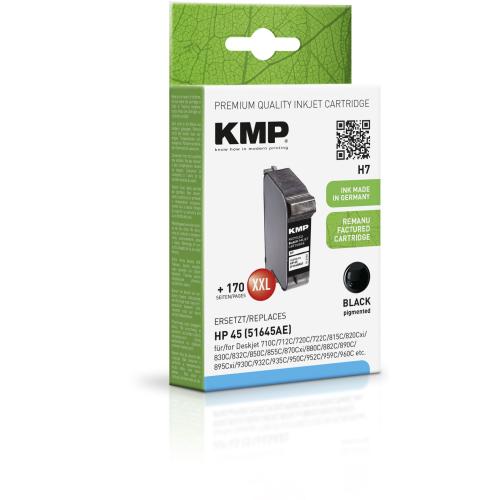 KMP H7 Tintenpatrone schwarz kompatibel mit HP 51645 A