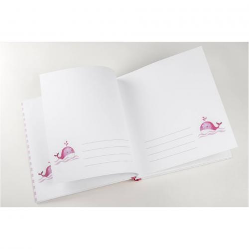 Walther Sam rosa         28x30,5 50 weiße Seiten Babyalbum UK183R