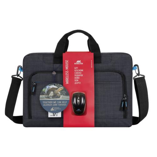 RIVACASE 8058 black Laptop Bag 17.3" +wireless mou