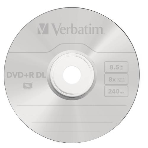 1x5 Verbatim DVD+R Double Layer 8x Speed, Jewel Case 8,5GB