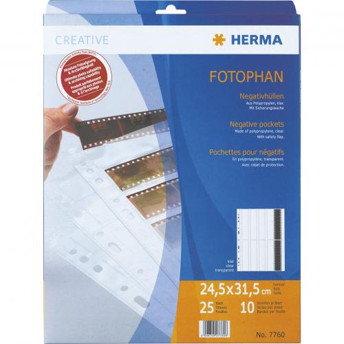 Herma Neg.-hüllen KB 4er-Streif. PP klar         25 Blatt    7760
