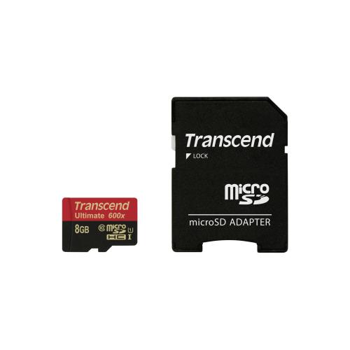 Transcend microSDHC MLC      8GB Class 10 UHS-I 600x + SD-Adapter