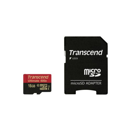 Transcend microSDHC MLC     16GB Class 10 UHS-I 600x + SD-Adapter