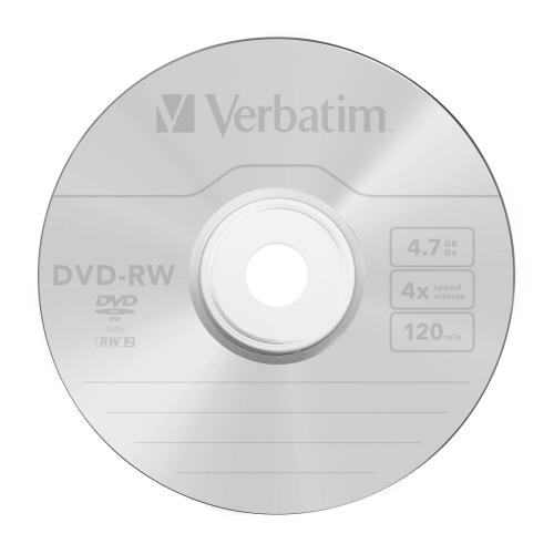 1x5 Verbatim DVD-RW 4,7GB 4x Speed, Jewel Case