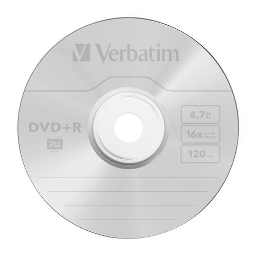 1x25 Verbatim DVD+R 4,7GB 16x Speed, matt silver