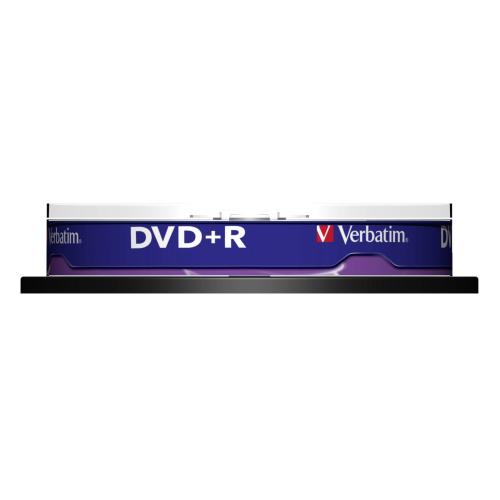 1x10 Verbatim DVD+R 4,7GB 16x Speed, matt silver Cakebox