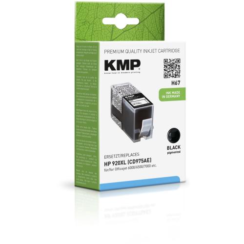 KMP H67 Tintenpatrone schwarz komp. m HP CD 975 AE Nr. 920 XL