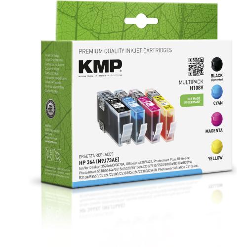 KMP H108V Multipack BK/C/M/Y kompatibel mit HP No. 364