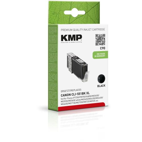KMP C90 Tintenpatrone schwarz komp. mit Canon CLI-551 BK XL