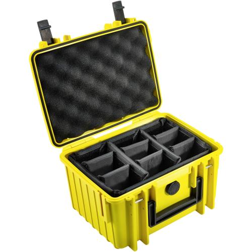 B&W Outdoor Case 2000 gelb mit Facheinteilung