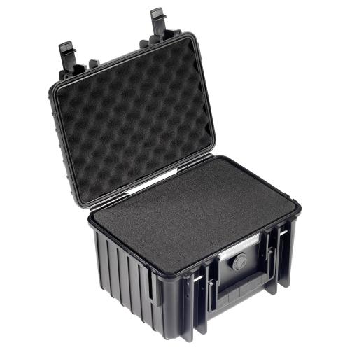 B&W Outdoor Case Type 2000 schwarz mit Schaumstoff Inlay
