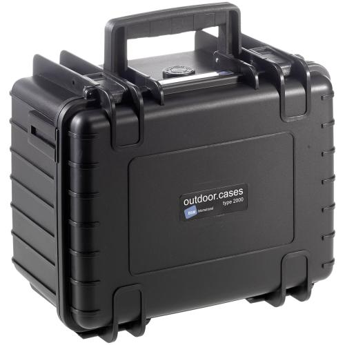 B&W Outdoor Case Type 2000 schwarz mit Schaumstoff Inlay