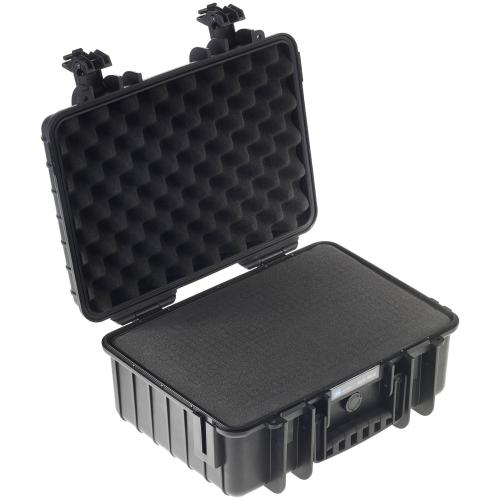 B&W Outdoor Case Type 4000 schwarz mit Schaumstoff Inlay