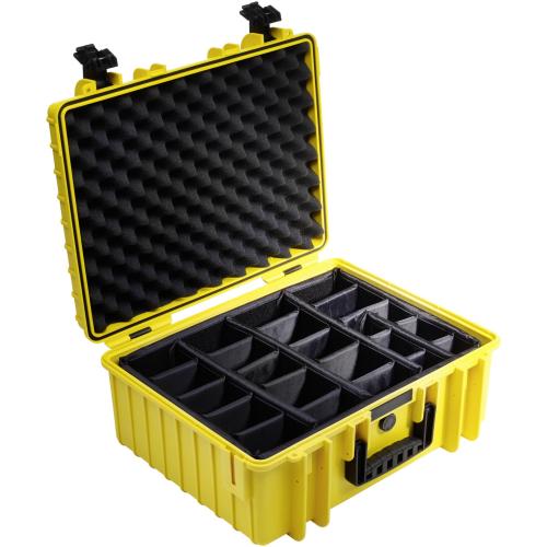 B&W Outdoor Case Type 6000 gelb mit Facheinteilung