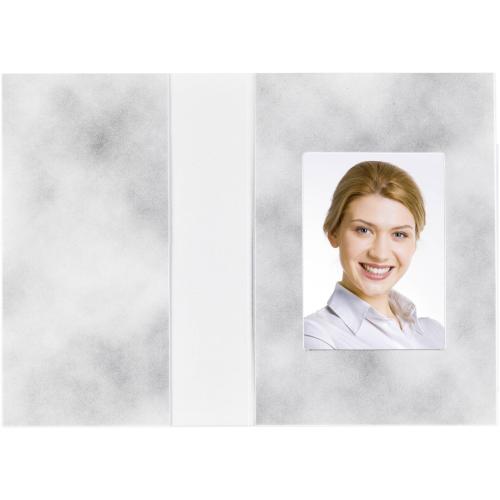 1x100 Daiber Passbildmappen Wolkendesign grau 36x50 mm