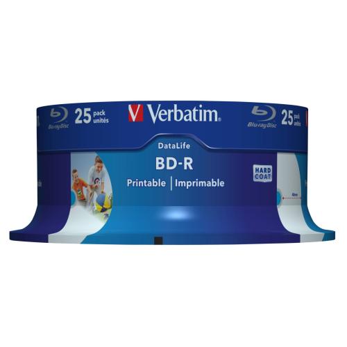 1x25 Verbatim BD-R Blu-Ray 25GB 6x Speed DL Wide Printable CB